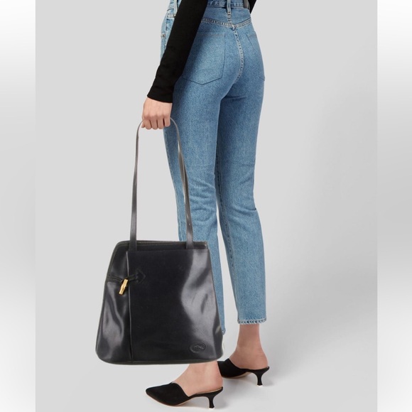 Longchamp Handbags - Longchamp Black Leather Vintage Roseau Shoulder Bag
